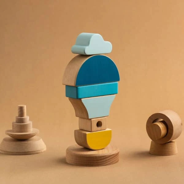 Animi Handmade Wooden Hot Air Balloon Stacker 7 Animi Handmade Wooden Hot Air Balloon Stacker