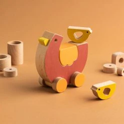 Animi *New* Handmade Wooden Chicken Push Toy 8 Animi *New* Handmade Wooden Chicken Push Toy