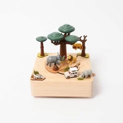 Wooderful Life *New* Pre-order: Wooden Safari Music Box (ships End Of July)