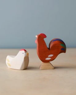 Brin D'Ours | Handmade Wooden Chickens And Rooster *New*