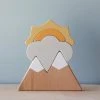 L And Wood Handmade Wooden Mountain Puzzle And Stacker *New*