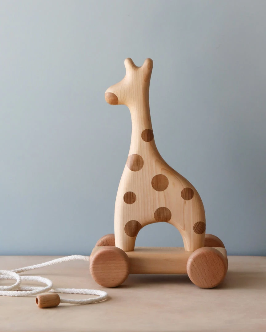 Tateplota Handmade Wooden Giraffe Pull Toy 3 Tateplota Handmade Wooden Giraffe Pull Toy