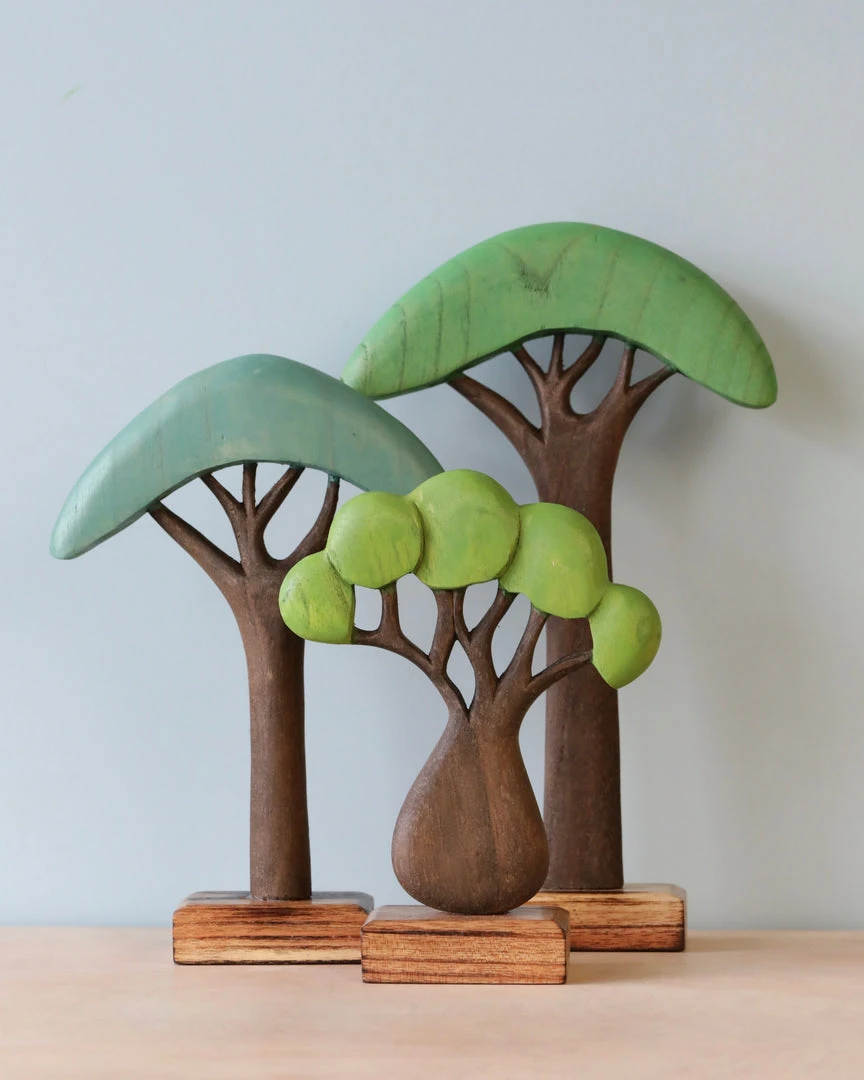 Papoose *New* Wooden African Trees 4 Papoose *New* Wooden African Trees