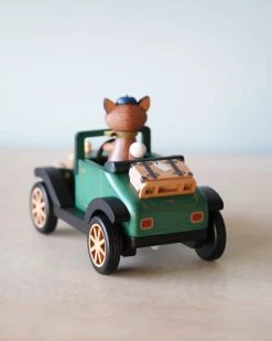 Wooderful Life Wooden Fox Driving A Car Music Box