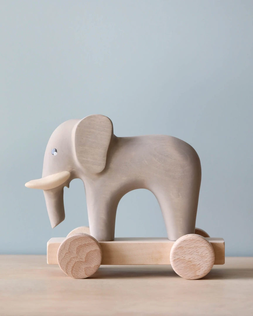 Odin Parker Exclusive *New* Handmade Wooden Elephant Push Toy With Built-In Magnets 3 Odin Parker Exclusive *New* Handmade Wooden Elephant Push Toy With Built-In Magnets