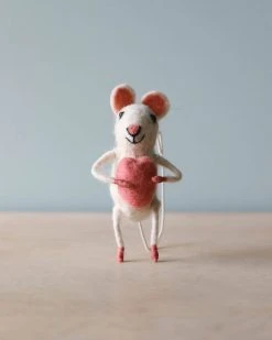Odin Parker Exclusive *New* Felt White Mouse With Heart