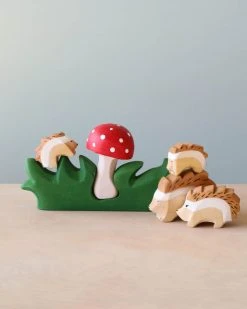 Odin Parker Hedgehog Family & Mushroom Set