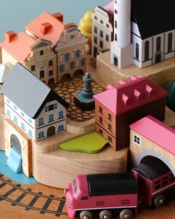 Wooderful Life Wooden Train Music Box - European Town *New*