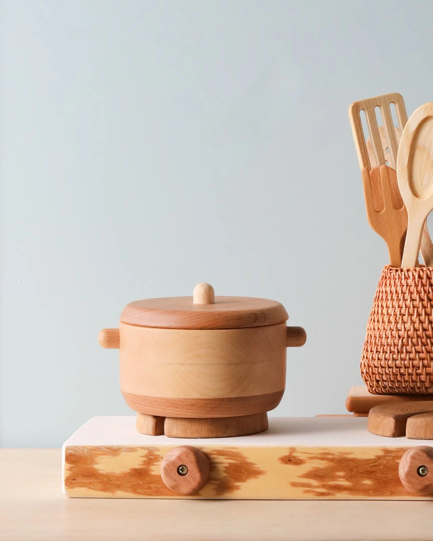 Tateplota Handmade Wooden Pretend Cooktop Stove *New* 3 Tateplota Handmade Wooden Pretend Cooktop Stove *New*