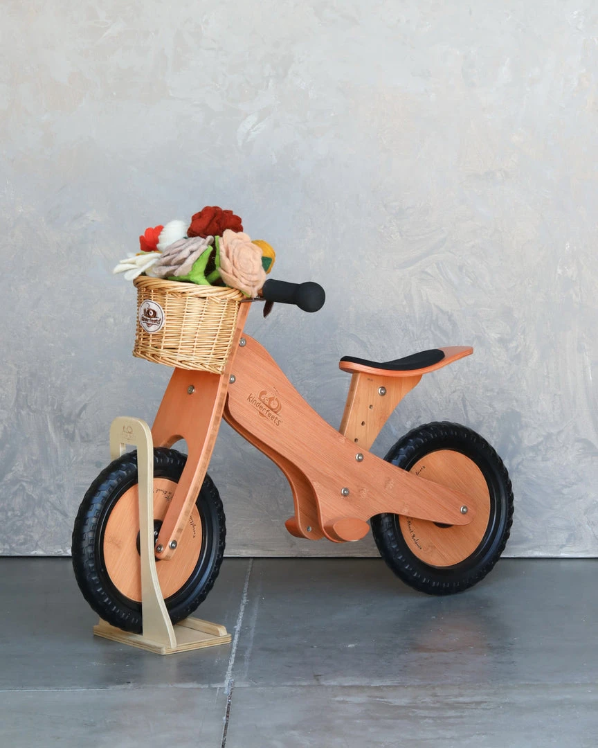 Kinderfeets Bamboo Balance Bike With Basket & Stand 3 Kinderfeets Bamboo Balance Bike With Basket & Stand
