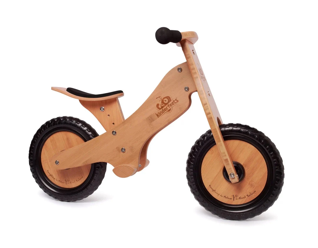 Kinderfeets Bamboo Balance Bike With Basket & Stand 8 Kinderfeets Bamboo Balance Bike With Basket & Stand