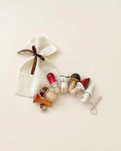 Gnezdo *New* Handmade Wooden Mushroom Lacing Toy
