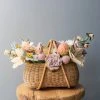 Odin Parker *New* Large Basket Of Felt Spring Flowers