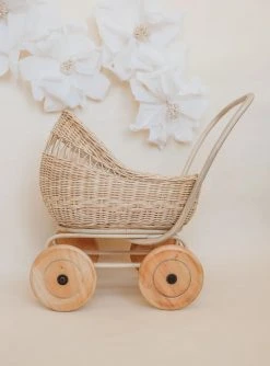 Poppie Toys Rattan Doll Pram Stroller *New*