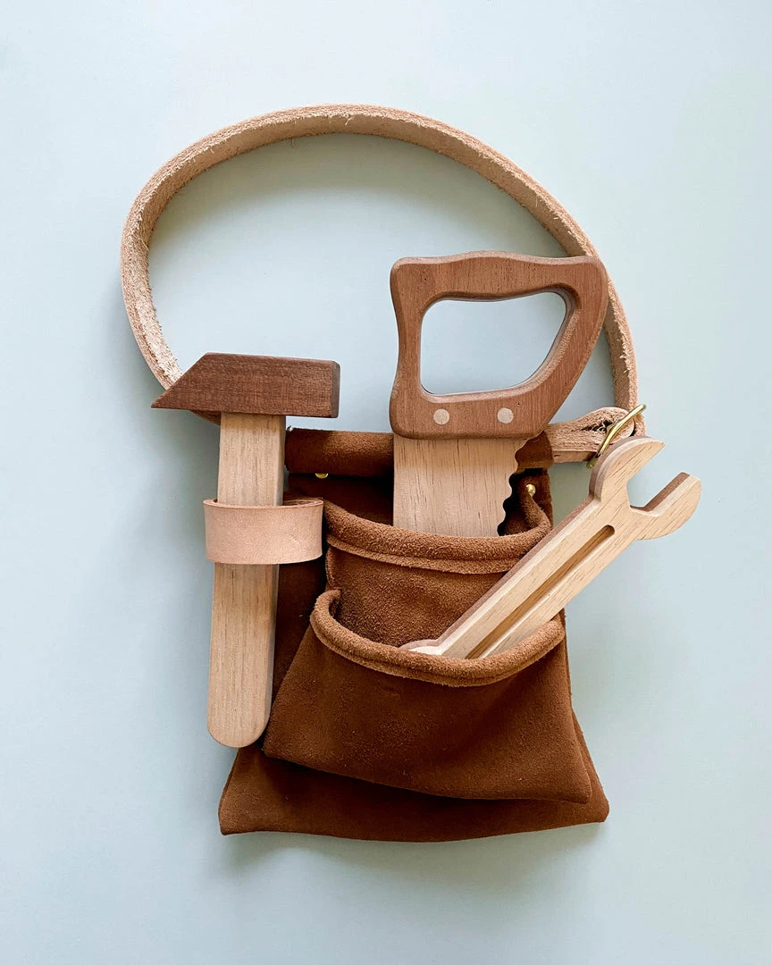 Odin Parker Wooden Tools & Suede Tool Belt *New* 6 Odin Parker Wooden Tools & Suede Tool Belt *New*