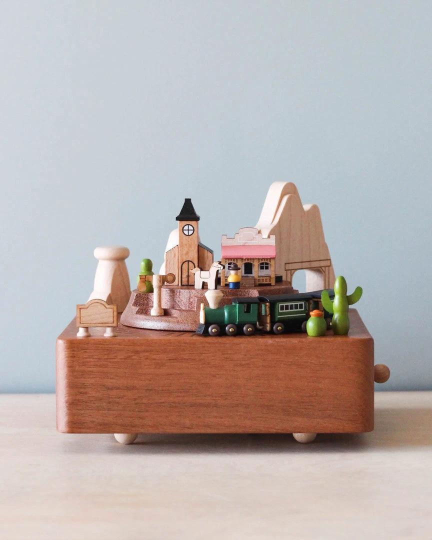 Wooderful Life *New* Wooden Train Music Box - Western Town 3 Wooderful Life *New* Wooden Train Music Box - Western Town