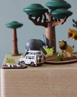 Wooderful Life *New* Pre-order: Wooden Safari Music Box (ships End Of July)