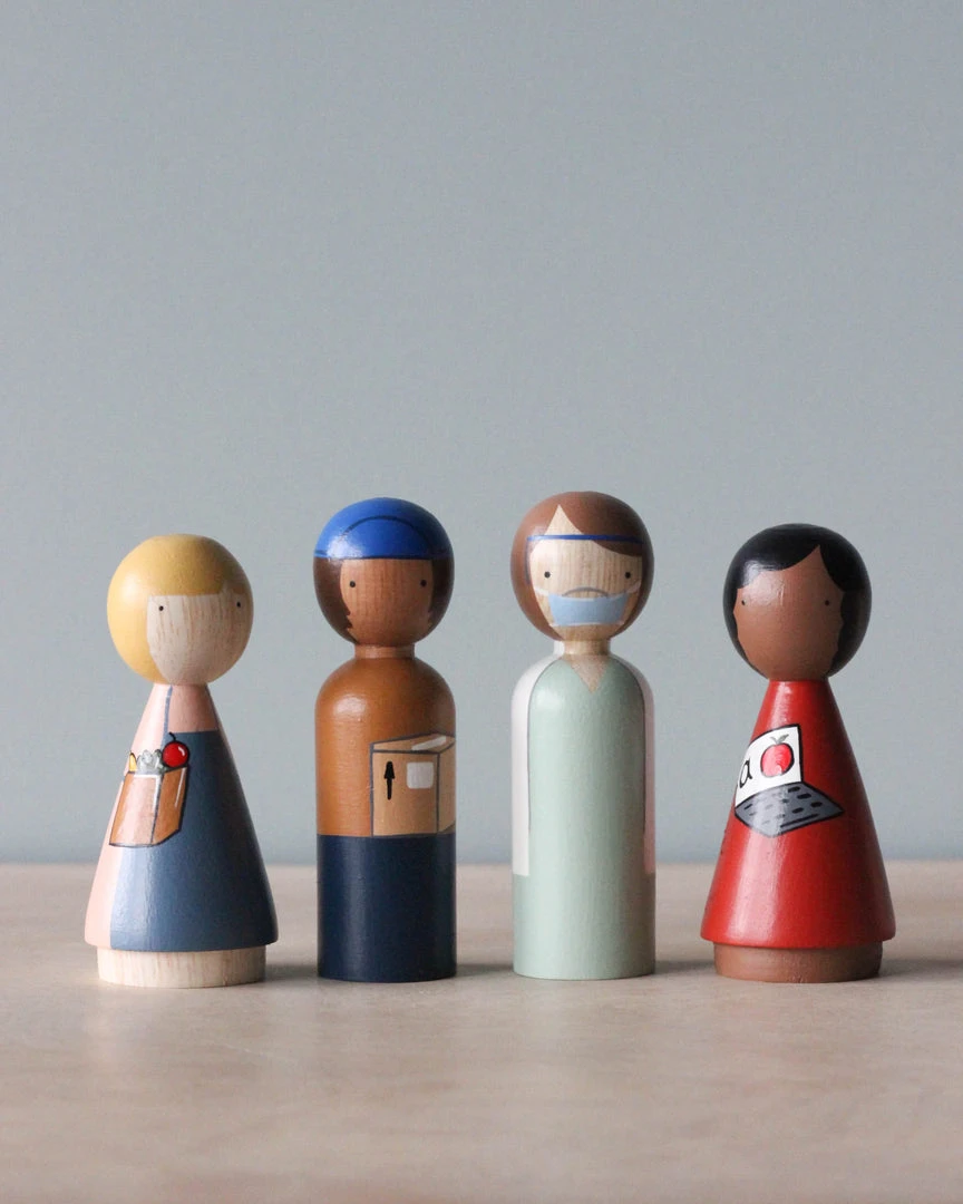 Goose Grease Essential Workers Peg Dolls *New* 3 Goose Grease Essential Workers Peg Dolls *New*