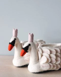 Odin Parker *New* Handmade Wool Swan Slippers