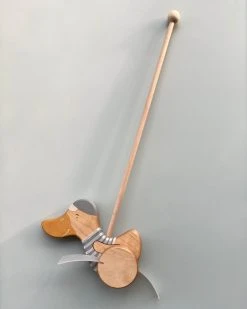 Friendly Toys *New* Handmade Wooden Duck Push Toy