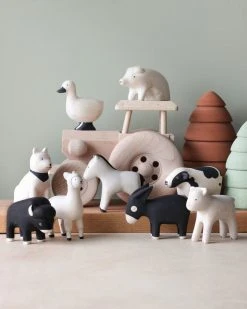 T-Lab Handmade Tiny Wooden Farm Animals