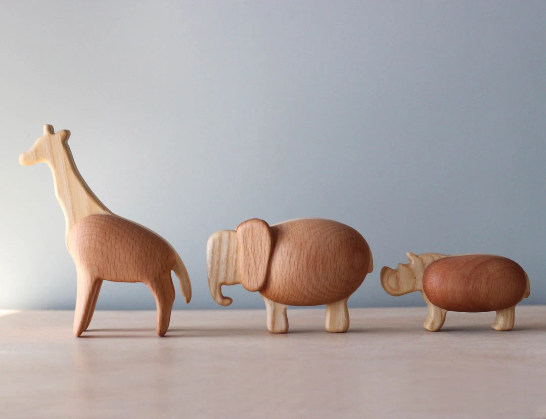 Mercikos Handmade Chunky Wooden Animals *New* 4 Mercikos Handmade Chunky Wooden Animals *New*