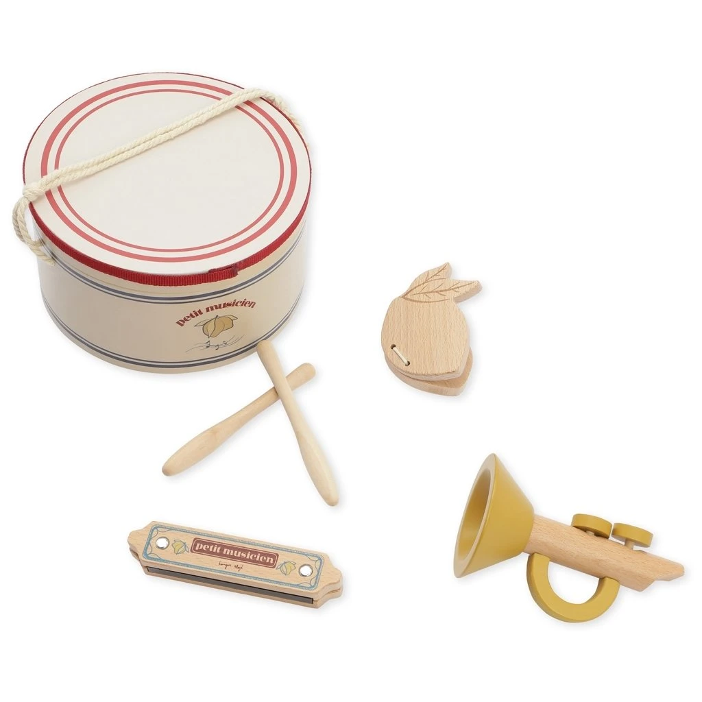Konges Sløjd Wooden Drum & Instruments Set 5 Konges Sløjd Wooden Drum & Instruments Set
