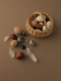 A Dozen Wooden Bird Eggs - Moon Picnic