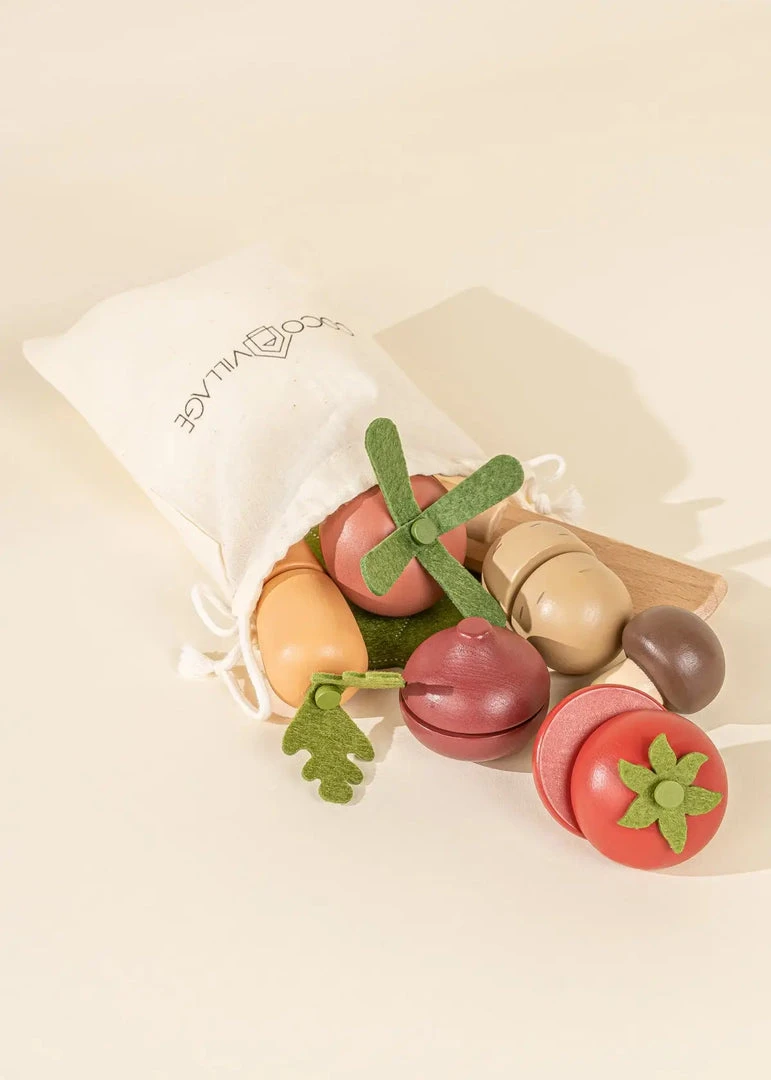 Coco Village Sliceable Wooden Vegetables 8 Coco Village Sliceable Wooden Vegetables