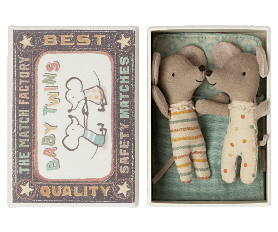 *New* Maileg | Twin Baby Mice In Matchbox 5 *New* Maileg | Twin Baby Mice In Matchbox