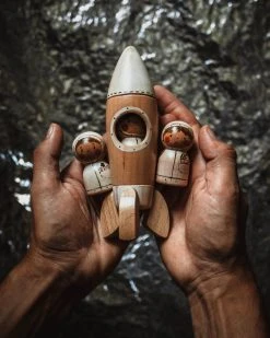 Vendor-unknown Handmade Wooden Rocket & Astronaut