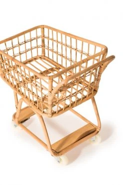 Poppie Toys *New* Rattan Grocery Shopping Cart
