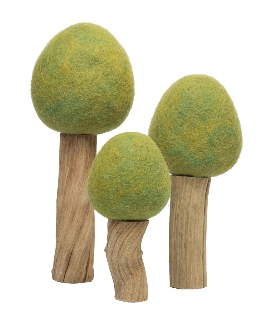 Papoose *New* Handmade Wood & Felt Trees 4 Papoose *New* Handmade Wood & Felt Trees